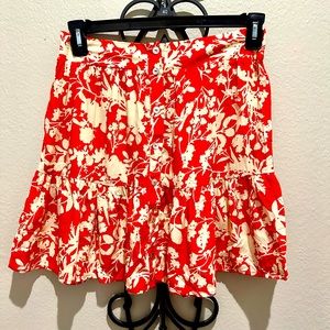 Flower Print Mini Skirt